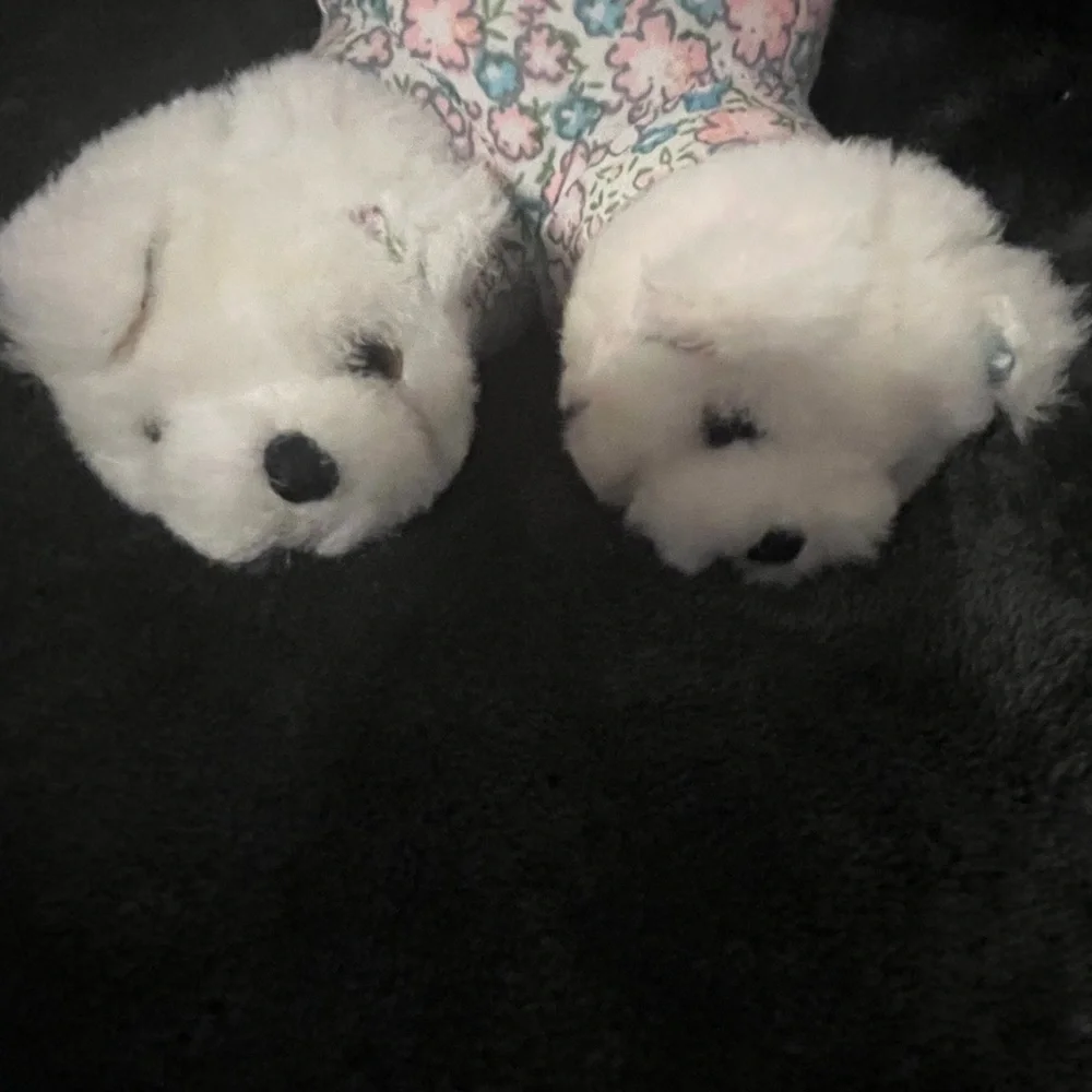 Vintage 1994 White and Pink Stuffed Teddy Bear Toy